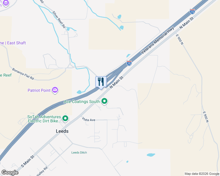 map of restaurants, bars, coffee shops, grocery stores, and more near 492 North Old Highway 91 in Hurricane