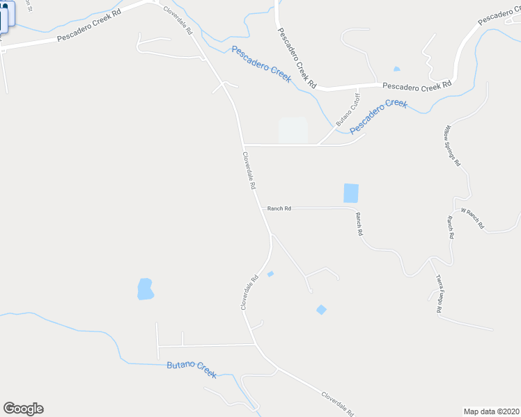 map of restaurants, bars, coffee shops, grocery stores, and more near Cloverdale Road in Pescadero