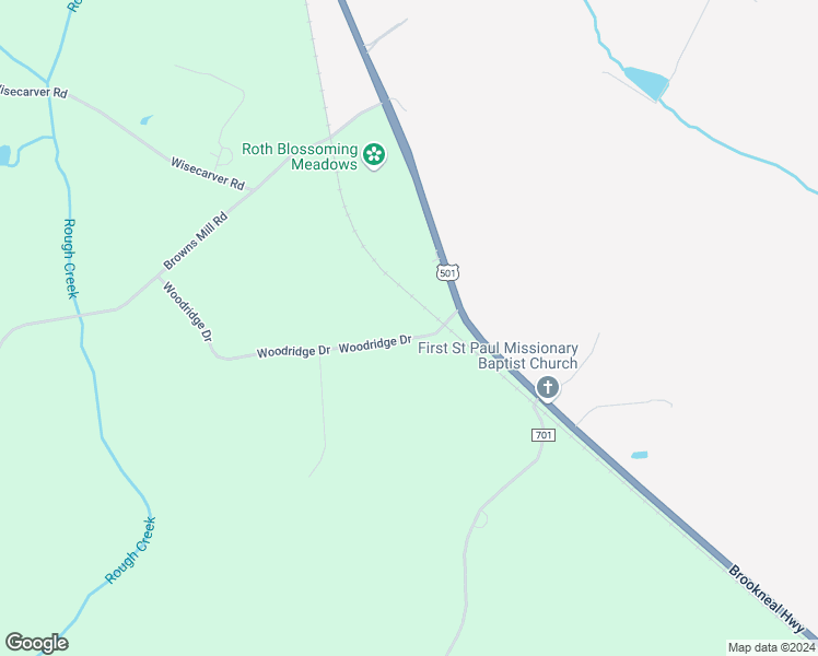 map of restaurants, bars, coffee shops, grocery stores, and more near 133 Woodridge Drive in Rustburg