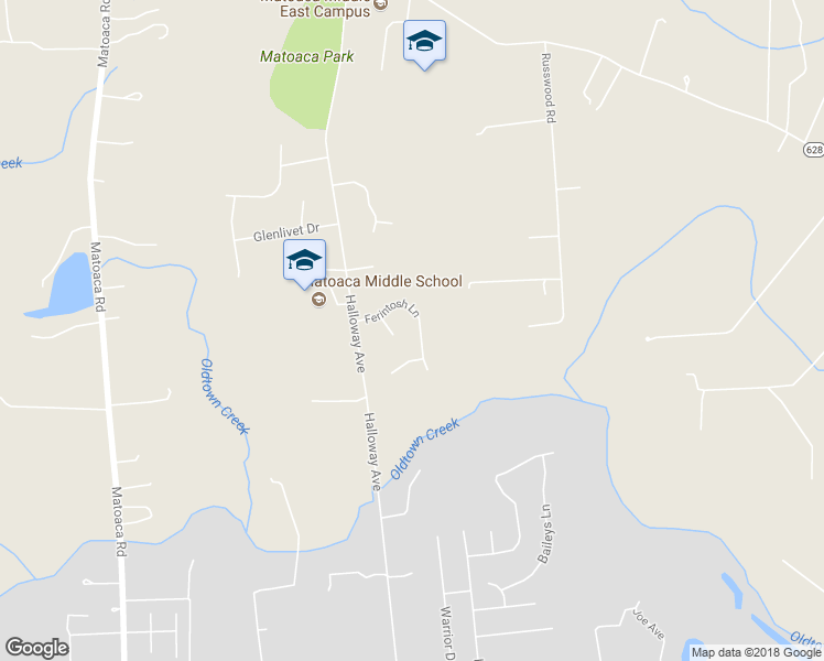 map of restaurants, bars, coffee shops, grocery stores, and more near 5913 Ferintosh Lane in Petersburg