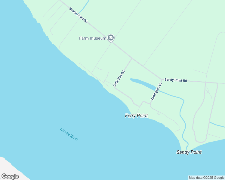 map of restaurants, bars, coffee shops, grocery stores, and more near 17511 Little Bay Road in Charles City