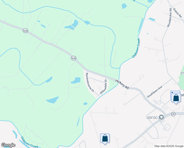 map of restaurants, bars, coffee shops, grocery stores, and more near 4613 Hickory Road in Petersburg