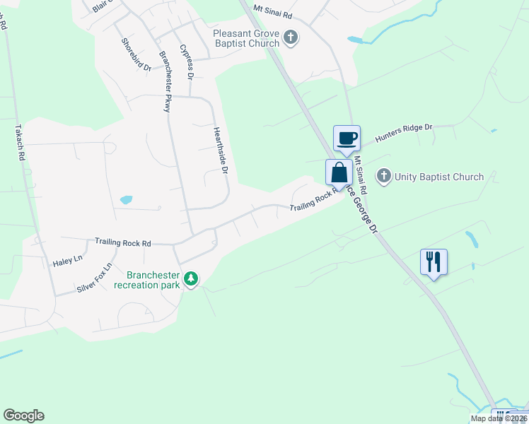 map of restaurants, bars, coffee shops, grocery stores, and more near 7355 Trailing Rock Road in Prince George