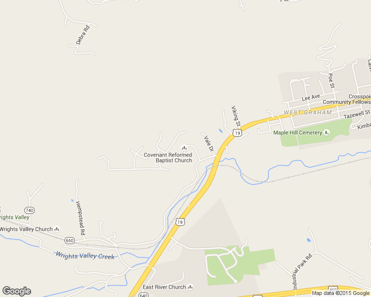 map of restaurants, bars, coffee shops, grocery stores, and more near Brandon Drive in Bluefield