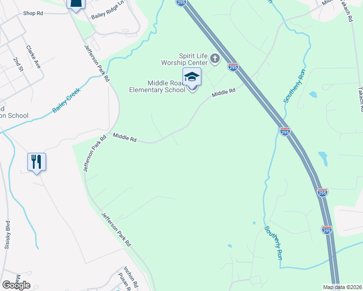map of restaurants, bars, coffee shops, grocery stores, and more near 5301 Middle Road in Prince George