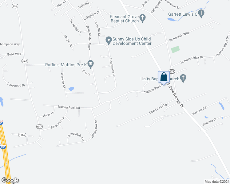 map of restaurants, bars, coffee shops, grocery stores, and more near 6976 Hearthside Drive in Prince George