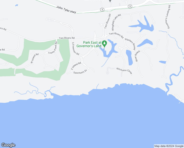 map of restaurants, bars, coffee shops, grocery stores, and more near 2489 Sanctuary Drive in Williamsburg