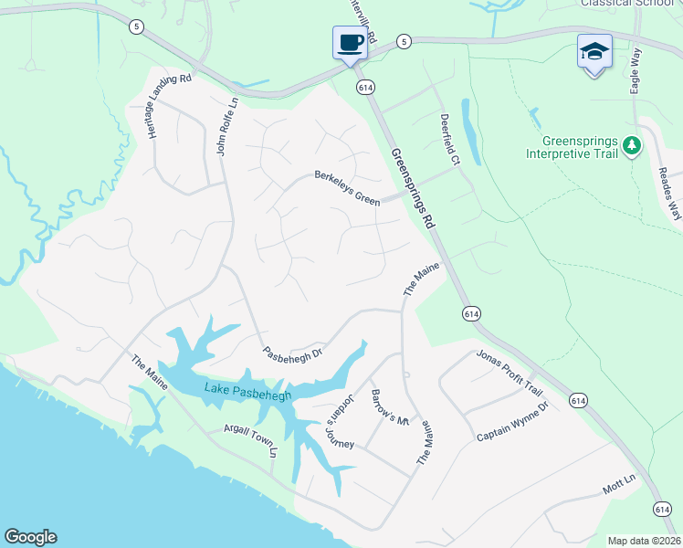 map of restaurants, bars, coffee shops, grocery stores, and more near 3452 Mallard Creek Run in Williamsburg