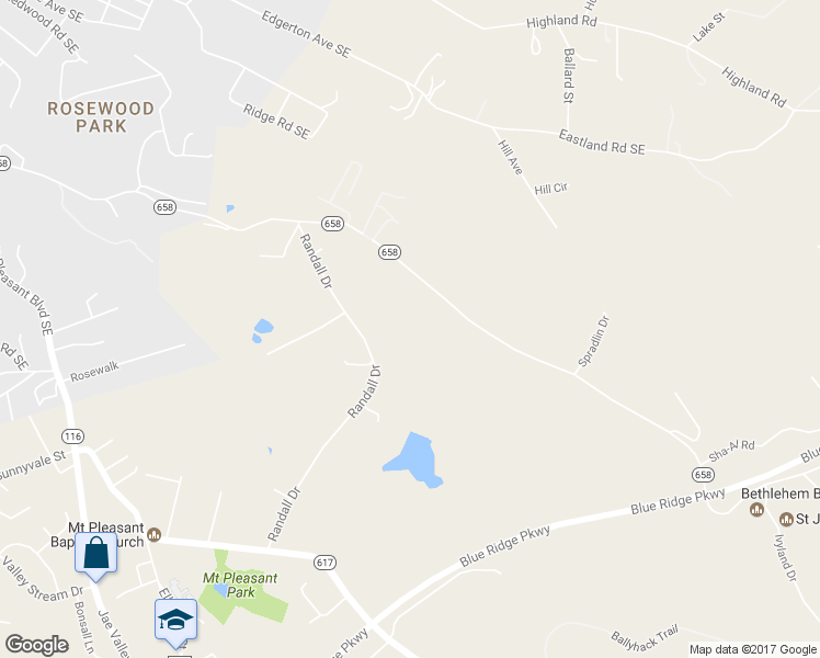map of restaurants, bars, coffee shops, grocery stores, and more near 2563 Rutrough Road Southeast in Roanoke