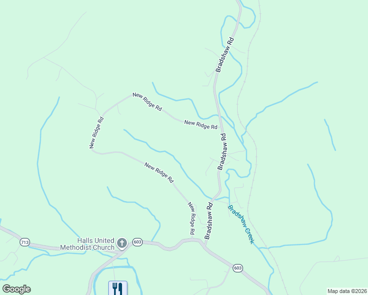map of restaurants, bars, coffee shops, grocery stores, and more near 3050 New Ridge Road in Elliston