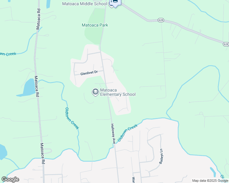 map of restaurants, bars, coffee shops, grocery stores, and more near 5966 Ferintosh Lane in Petersburg