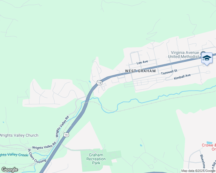 map of restaurants, bars, coffee shops, grocery stores, and more near 164 Lovelane Street in Bluefield