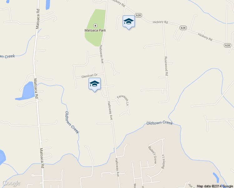 map of restaurants, bars, coffee shops, grocery stores, and more near 5960 Ferintosh Lane in Petersburg
