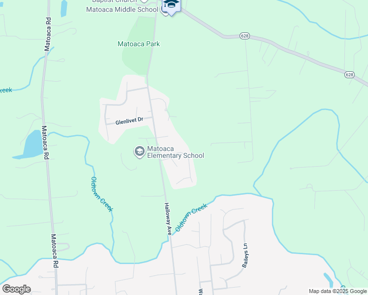 map of restaurants, bars, coffee shops, grocery stores, and more near 5942 Ferintosh Lane in Petersburg