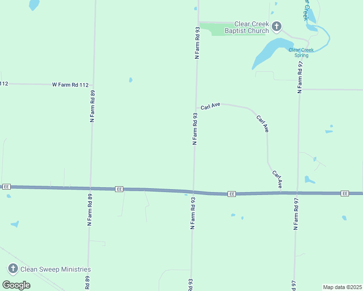 map of restaurants, bars, coffee shops, grocery stores, and more near 2657 North Farm Road 93 in Springfield