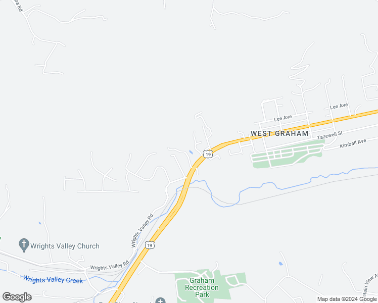 map of restaurants, bars, coffee shops, grocery stores, and more near Tiptop Road in Bluefield