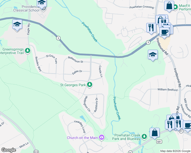 map of restaurants, bars, coffee shops, grocery stores, and more near 104 Mace Street in Williamsburg