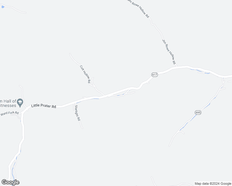 map of restaurants, bars, coffee shops, grocery stores, and more near Little Prater Road in Grundy