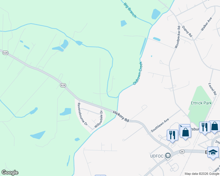 map of restaurants, bars, coffee shops, grocery stores, and more near 20308 Hickory Branch Drive in Petersburg