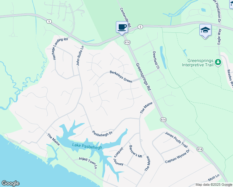 map of restaurants, bars, coffee shops, grocery stores, and more near 3220 Stoney Creek Drive in Williamsburg