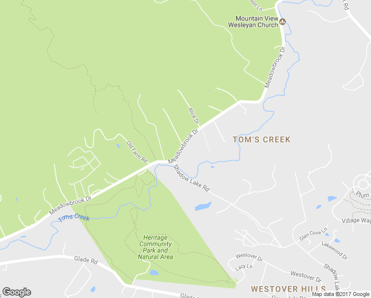 map of restaurants, bars, coffee shops, grocery stores, and more near 2501 Meadowbrook Drive in Blacksburg