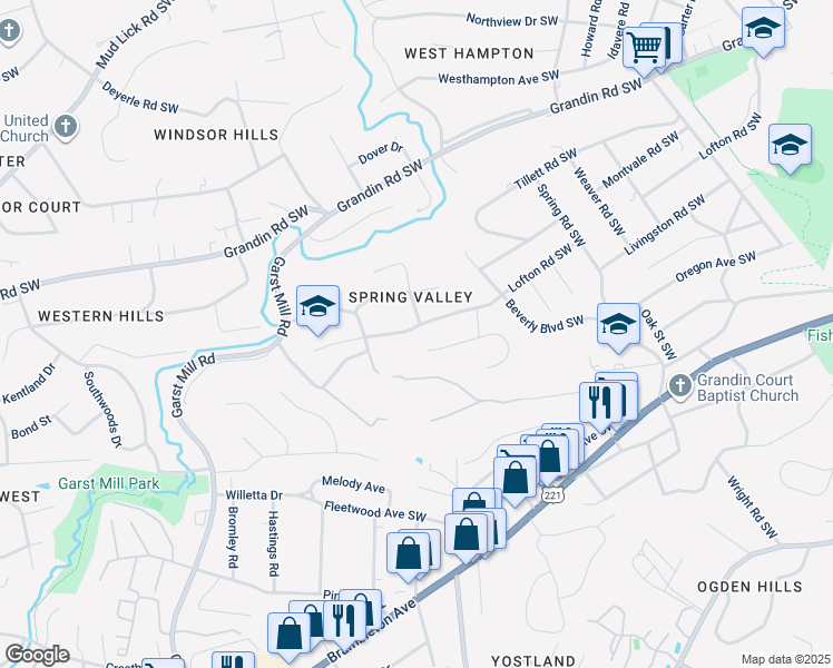 map of restaurants, bars, coffee shops, grocery stores, and more near 3102 Lofton Road in Cave Spring