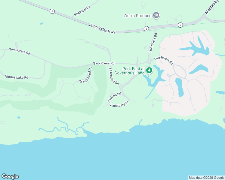 map of restaurants, bars, coffee shops, grocery stores, and more near 210 W Island Rd in Williamsburg