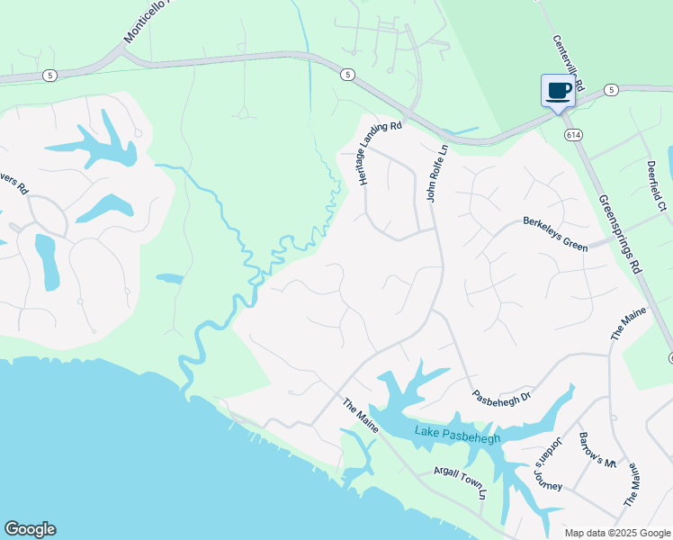 map of restaurants, bars, coffee shops, grocery stores, and more near 123 Jameswood in Williamsburg