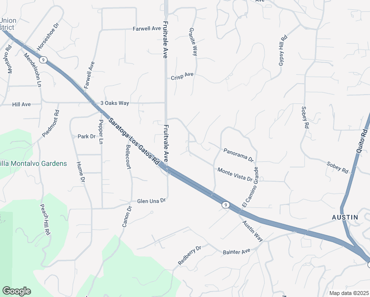 map of restaurants, bars, coffee shops, grocery stores, and more near 19372 Monte Vista Drive in Saratoga