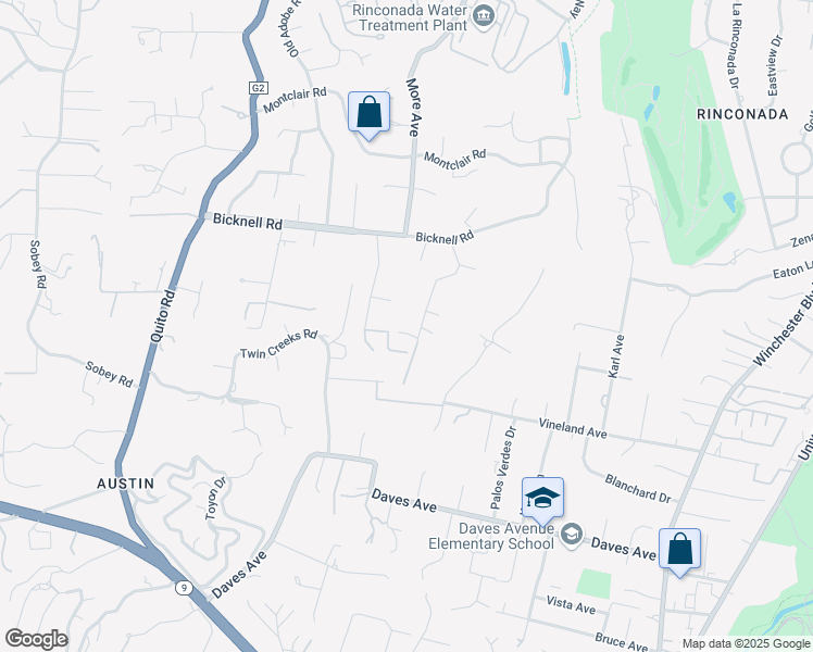 map of restaurants, bars, coffee shops, grocery stores, and more near 15275 Elm Park in Monte Sereno