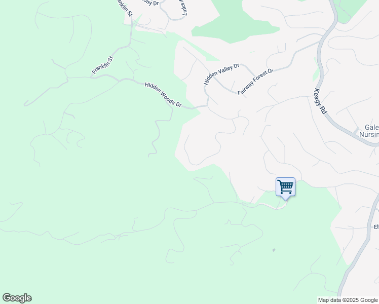 map of restaurants, bars, coffee shops, grocery stores, and more near 6591 Fairway View Trail in Roanoke