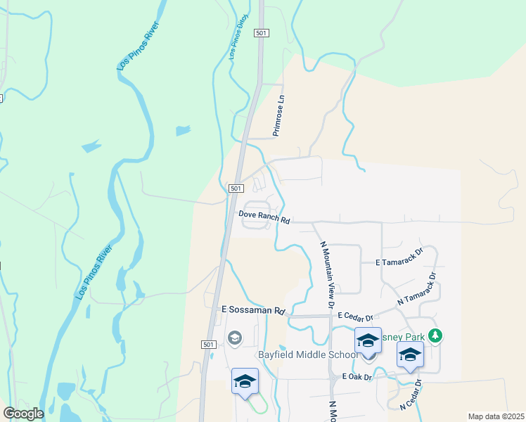 map of restaurants, bars, coffee shops, grocery stores, and more near 211 Dove Ranch Road in Bayfield