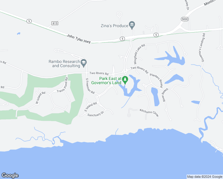 map of restaurants, bars, coffee shops, grocery stores, and more near 3009 Whittaker Island Road in Williamsburg