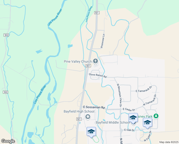 map of restaurants, bars, coffee shops, grocery stores, and more near 1705 North Taylor Circle in Bayfield