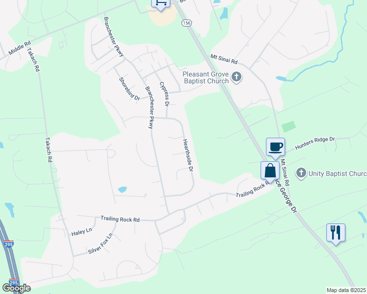 map of restaurants, bars, coffee shops, grocery stores, and more near 6881 Hearthside Drive in Prince George