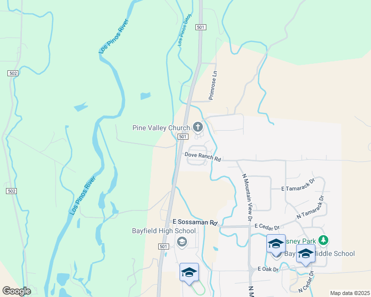 map of restaurants, bars, coffee shops, grocery stores, and more near 1707 North Taylor Circle in Bayfield