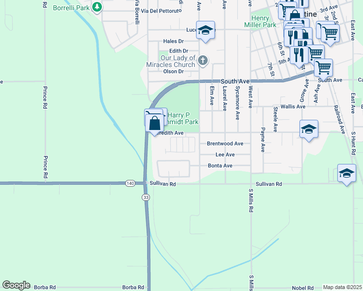 map of restaurants, bars, coffee shops, grocery stores, and more near in Gustine