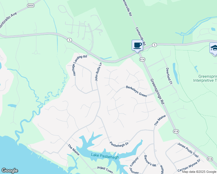 map of restaurants, bars, coffee shops, grocery stores, and more near 3001 Stanford Place in Williamsburg