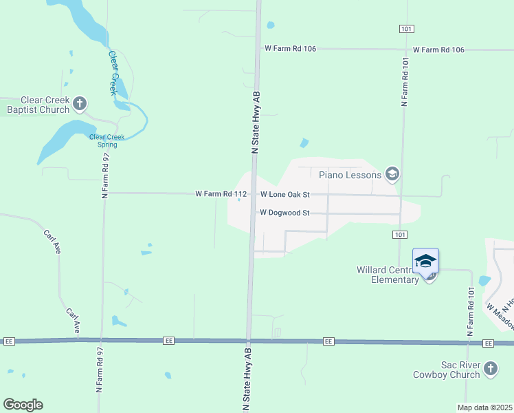 map of restaurants, bars, coffee shops, grocery stores, and more near 7134 West Farm Road 112 in Springfield