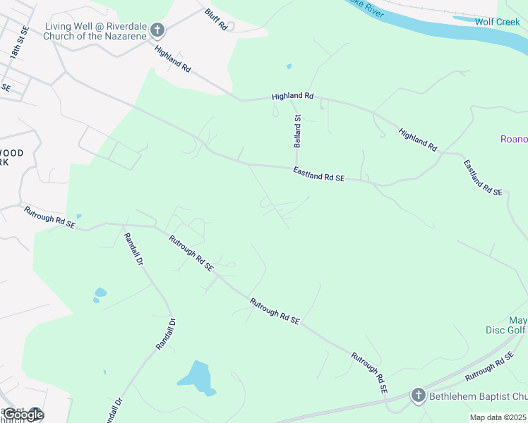 map of restaurants, bars, coffee shops, grocery stores, and more near 2575 Hill Avenue in Roanoke