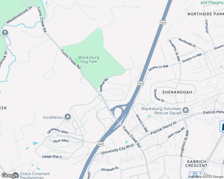 map of restaurants, bars, coffee shops, grocery stores, and more near 1110 Brook Circle in Blacksburg