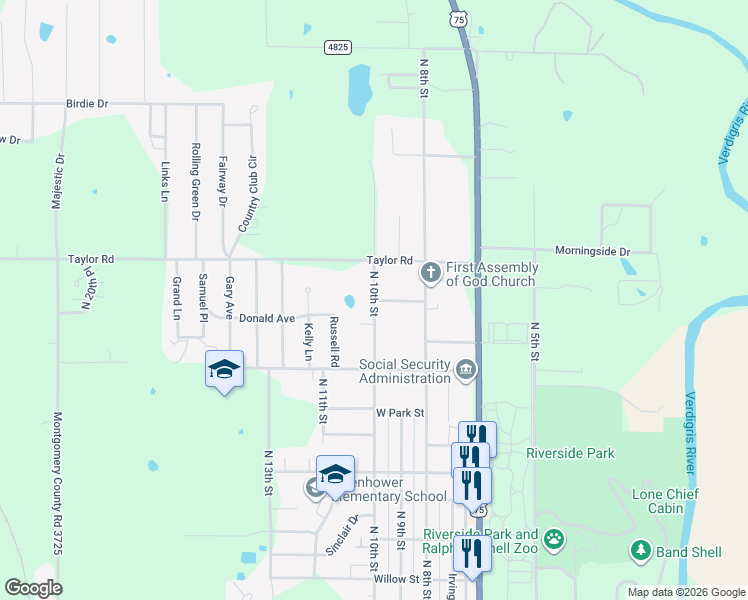 map of restaurants, bars, coffee shops, grocery stores, and more near 318 Crestview Dr in Independence