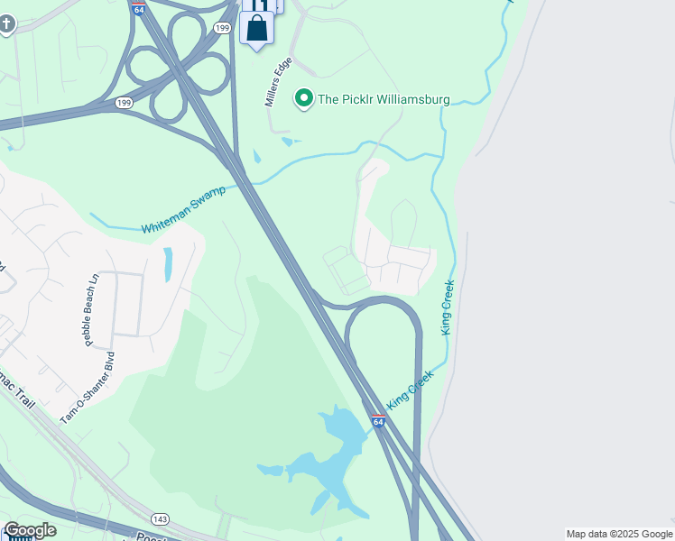 map of restaurants, bars, coffee shops, grocery stores, and more near 104 Overstreet Court in Williamsburg