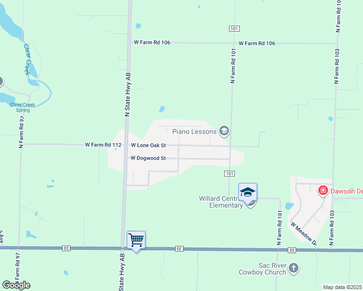 map of restaurants, bars, coffee shops, grocery stores, and more near 6904 W Lone Oak St in Springfield