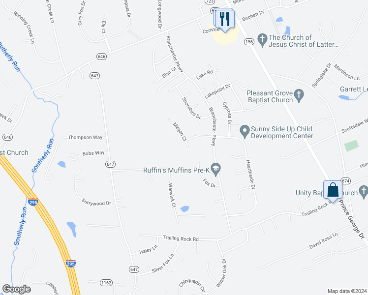 map of restaurants, bars, coffee shops, grocery stores, and more near 4567 Megan Court in Prince George