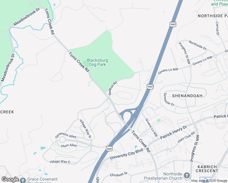 map of restaurants, bars, coffee shops, grocery stores, and more near 1127-1129 Brook Circle in Blacksburg