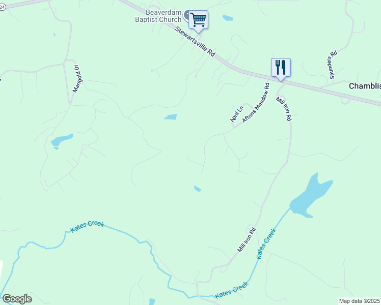 map of restaurants, bars, coffee shops, grocery stores, and more near 1087 Strawberry Hill Court in Vinton