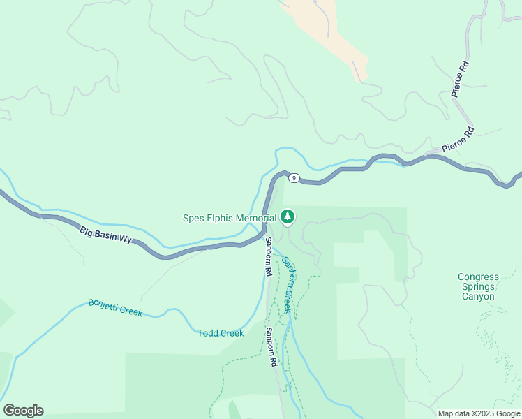map of restaurants, bars, coffee shops, grocery stores, and more near 22801 Big Basin Way in Saratoga