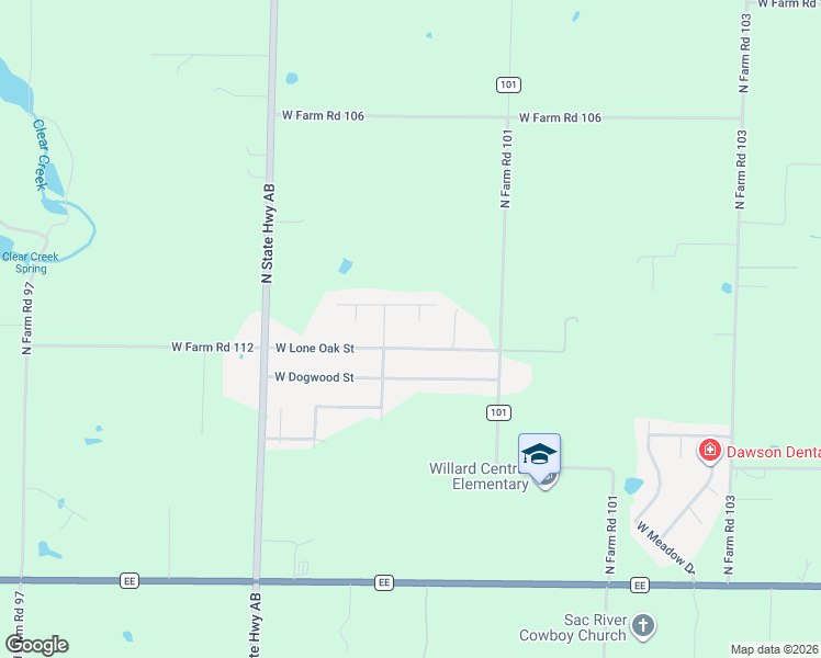 map of restaurants, bars, coffee shops, grocery stores, and more near 6830 West Lone Oak Street in Springfield