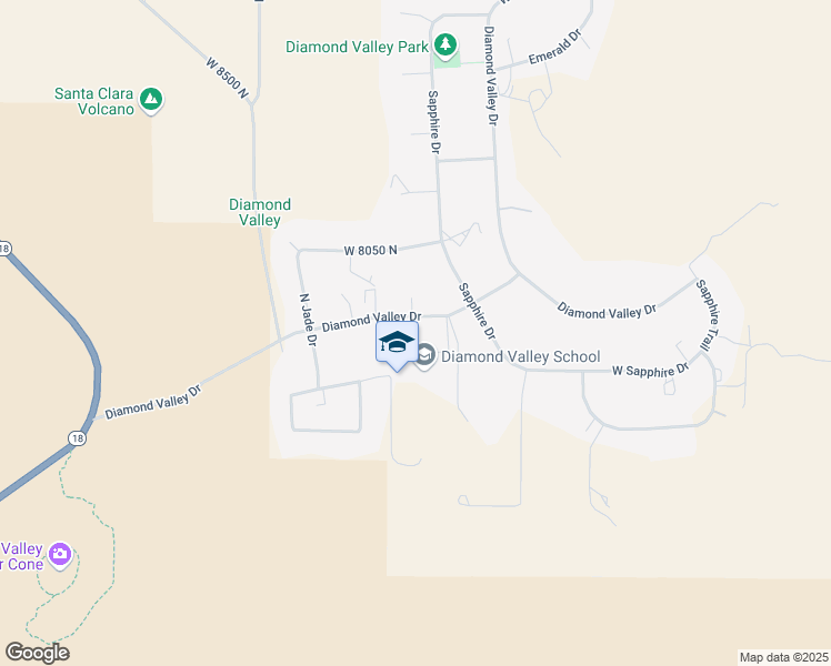 map of restaurants, bars, coffee shops, grocery stores, and more near 1411 West Diamond Valley Drive in Saint George